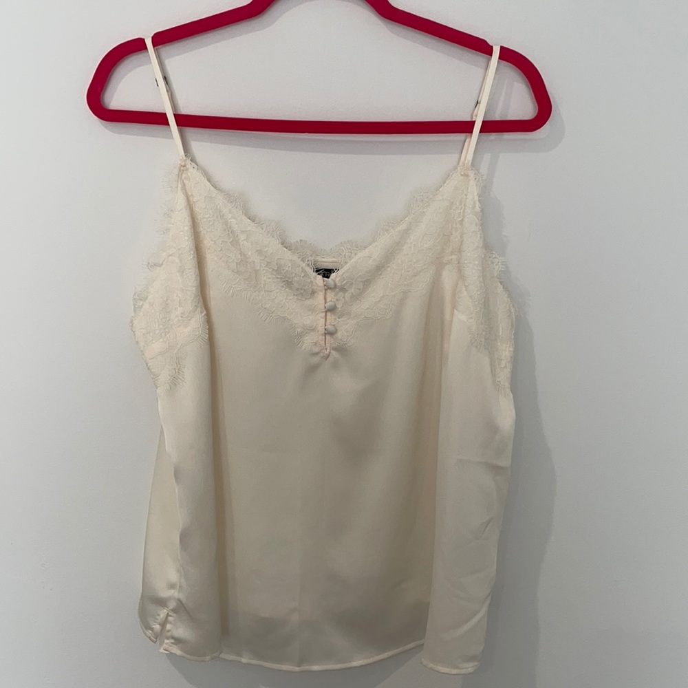 NWOT silk and lace tank